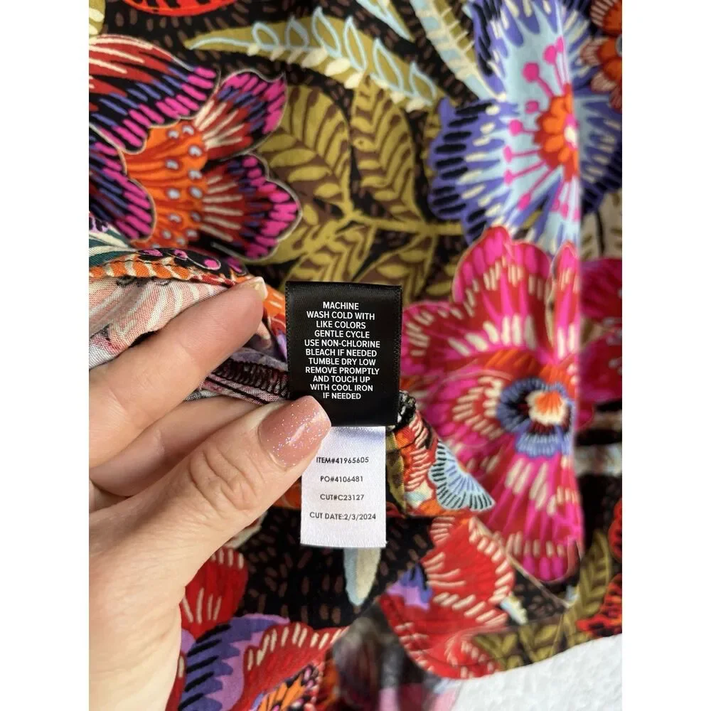 Torrid Challis Dolman Tie Front Crop Top - Size 0/ Large - Multicolored - Picture 11 of 11